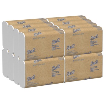 Scott 01840 9.2 in. x 9.4 in. 1-Ply Essential Multi-Fold Towels with Absorbency Pockets - White (4000/Carton)