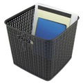 Trash & Waste Bins | Advantus 40376 12.5 in. x 12.5 in. x 11.13 in. Plastic Weave Bin - Extra Large, Black image number 2