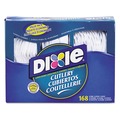 Cutlery | Dixie CM168 Tray with Plastic Forks/Knives/Spoons Combo Pack - White (168/Box) image number 1