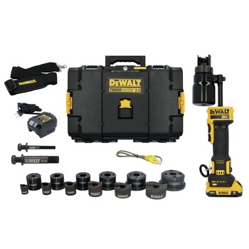 Dewalt 20V MAX Lithium-Ion Cordless Hydraulic Knockout Tool Kit with 1/2 in. - 2 in. Punches and Dies (2 Ah)