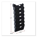 Office Jansan | Universal UNV08174 16 in. x 4.75 in. x 38.25 in. Wall Mount Seven-Pocket Grande Central Filing System - Legal/Letter, Black (7/Pack) image number 3