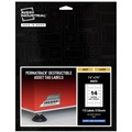 Office Jansan | Avery 60537 1.25 in. x 2.75 in. PermaTrack Destructible Asset Tag Labels - White (14/Sheet, 8 Sheets/Pack) image number 0