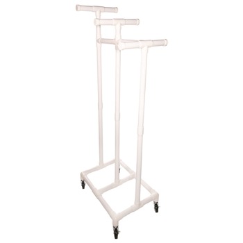 Champion Sports 19 in. x 28 in. x 69 in. Plastic Jump Rope and Hoop Cart - White