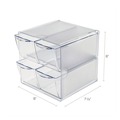 Mothers Day Sale! Save an Extra 10% off your order | Deflecto 350301 6 in. x 7.2 in. x 6 in. 4 Compartments 4 Drawers Stackable Plastic Cube Organizer - Clear image number 10