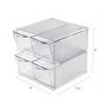 Office Jansan | Deflecto 350301 6 in. x 7.2 in. x 6 in. 4 Compartments 4 Drawers Stackable Plastic Cube Organizer - Clear image number 10
