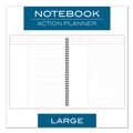 Office Jansan | Cambridge 06064 (80) 11 in. x 8.5 in. Sheets Action Planner Project-Management Format Wirebound Guided Business Notebook - Dark Gray Linen Cover image number 1