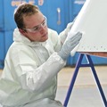 Bib Overalls | Ansell 38941 A35 Liquid and Particle Protection Coveralls - 2X-Large, White (25/Carton) image number 5