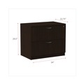  | Alera ALEVA513622ES Valencia Series 34 in. x 22.75 in. x 29.5 in. Legal/Letter-Size 2-Drawer Lateral File - Espresso image number 7