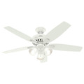 Ceiling Fans | Hunter 53316 52 in. Newsome Fresh White Ceiling Fan with Light image number 0