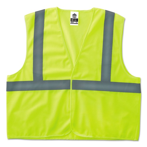 Safety Vests | Ergodyne 20973 GloWear 8205HL Type R Class 2 Super Econo Mesh Safety Vest - Small/Medium/Lime image number 0