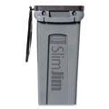 Trash Cans | Rubbermaid Commercial FG267400BLA Slim Jim 11.38 in. x 20.5 in. x 2.75 in. Hinged Lid - Black image number 2