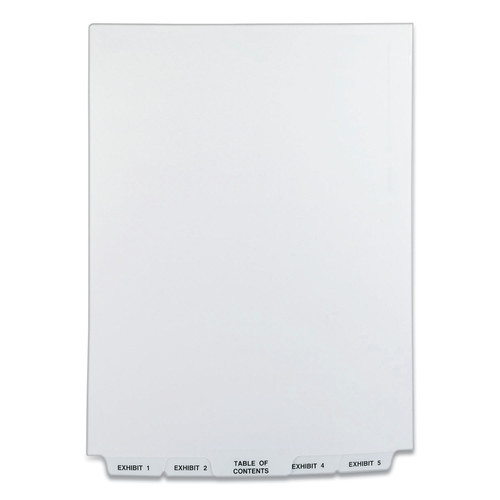 Office Jansan | Avery 11378 11 in. x 8.5 in. 26-Tab Exhibit 1 to Exhibit 25 Avery Style Preprinted Legal Exhibit Bottom Tab Index Dividers - White (1-Set) image number 0