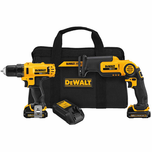 Factory Reconditioned Dewalt Dck212s2r 12v Max Lithium Ion 3 8 In Drill Driver Reciprocating Saw Combo Kit Cpo Outlets