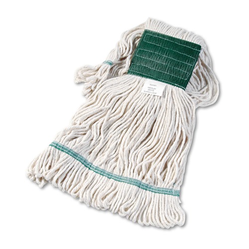 Mops | Boardwalk BWK502WHEA Cotton/ Synthetic Fiber Super Loop Wet Mop Head - Medium, White image number 0
