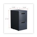  | Alera ALEPAFFCH 14.96 in. x 19.29 in. x 27.75 in. Left or Right 2 Legal Letter-Size File Drawers File Pedestal - Charcoal image number 6