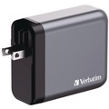 Office Electronics & Batteries | Verbatim 32203 140 W 4-Port GaN Wall Charger - Black/Gray image number 1