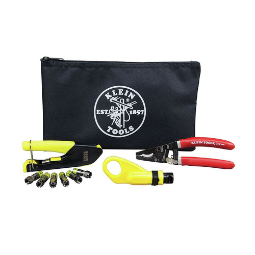 Cable and Wire Cutters | Klein Tools VDV026-211 Coax Cable Installation Kit with Zipper Pouch image number 0