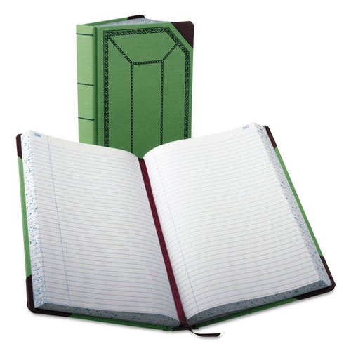 Notebooks & Pads | Boorum & Pease 67 1/8-500-R 12.13 x 7.44 Sheets Account Record Book - Green/Black/Red Cover image number 0