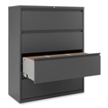  | Alera 25511 42 in. x 18.63 in. x 52.5 in. 4-Drawer Lateral File - Charcoal image number 2