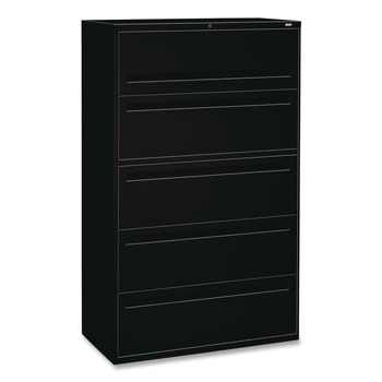 HON 42 in. x 18 in. x 64.25 in. 1 File Shelf 1 Post Shelf 4 Legal/Letter-Size Lateral File Cabinets - Black