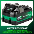 Batteries | Metabo HPT 380083M 18V/36V MultiVolt 5 Ah/2.5 Ah Water and Impact Resistant Lithium-Ion Battery image number 5