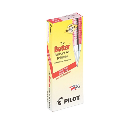 Better Ballpoint Pen, Stick, Fine 0.7 mm, Red Ink, Translucent Red Barrel, Dozen Better Ballpoint Pen, Stick, Fine 0.7 mm, Red Ink, Translucent Red Barrel, Dozen
