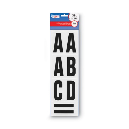 Office & Office Supplies | Cosco 098132 3 in. Tall Numbers and Symbols Peel-and-Stick Letters - Black Characters/White Background image number 0