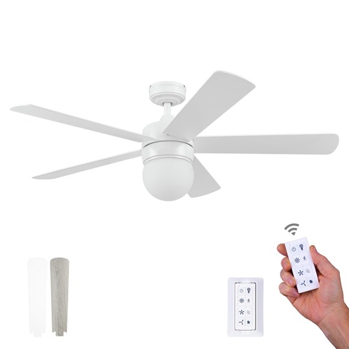 Ceiling Fans | Prominence Home 51865-45 52 in. Remote Control Modern Indoor LED Ceiling Fan with Light - White image number 0