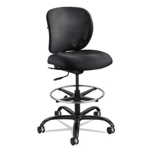  | Safco 3394BL Vue Heavy-Duty Extended Height Stool Fabric Seat Nylon Mesh Back - Black image number 0