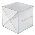 Office Jansan | Deflecto 350201 6 in. x 7.2 in. x 6 in. 4 Compartments X Divider Stackable Plastic Cube Organizer - Clear image number 2