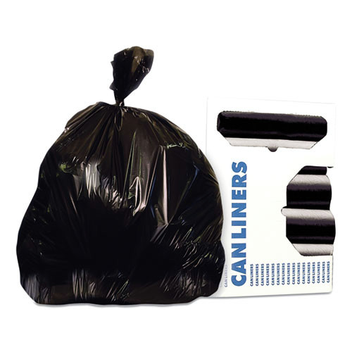 Trash Bags | Heritage H8647UK R01 Linear Low-Density 56-Gallon 1.6 mil 43 in. x 47 in. Can Liners - Black (100-Piece/Carton) image number 0