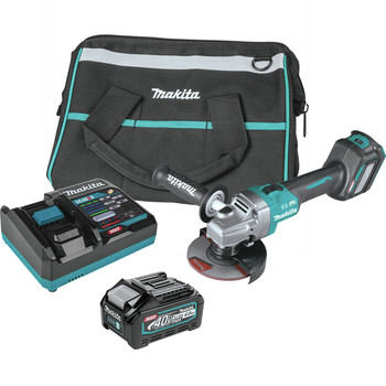Makita GAG04M1 40V Max XGT Brushless Lithium-Ion 4-1/2 in./5 in. Cordless Angle Grinder Kit with Electric Brake and AWS (4 Ah)