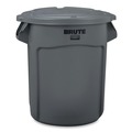 Trash & Waste Bins | Rubbermaid Commercial FG261960GRAY 19.88 in. BRUTE Self-Draining Flat Top Lids for 20 gal. Round BRUTE Containers - Gray image number 3