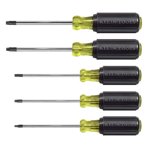 Screwdrivers | Klein Tools 19555 5-Piece TORX Cushion Grip Screwdriver Set with T15, T20, T25, T27 and T30 Tip sizes image number 0