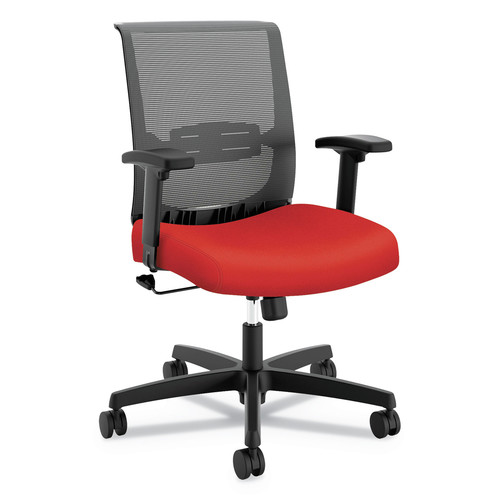  | HON HONCMZ1ACU67 Convergence 275 lbs. Capacity Swivel-Tilt Mid-Back Task Chair - Red/Black image number 0