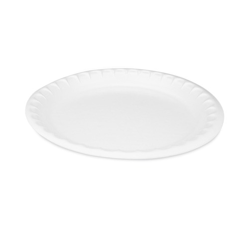  | Pactiv Corp. 0TH10010000Y Placesetter Satin Non-Laminated 10.25 in. Foam Dinner Plates - White (540/Carton) image number 0