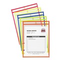 Sheet Protectors | C-Line 43920 Super Heavy-Duty Top Load 9 in. x 12 in. Insert Neon Stitched Shop Ticket Holders - Clear Front, Assorted Neon Border Colors (10/Box) image number 0