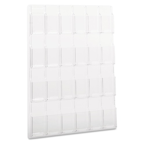  | Safco 5601CL 30 in. x 2 in. x 41 in. 24 Compartments Reveal Literature Displays - Clear image number 0