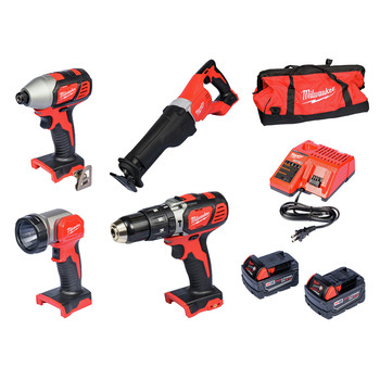 COMBO KITS | Milwaukee 2696-24 M18 Lithium-Ion 4-Tool Combo Kit