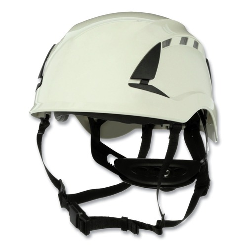 Protective Head Gear | 3M X5001V-ANSI SecureFit X5000 Series Vented 6-Point Pressure Diffusion Ratchet Suspension Safety Helmet - White image number 0