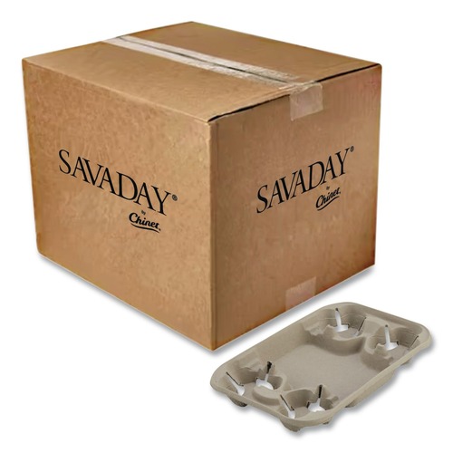 Labor Day Sale! Save $30 off $199! | Chinet 20969 StrongHolder 8 oz. to 22 oz. Molded Fiber Cup/Food Tray - Beige (250/Carton) image number 0