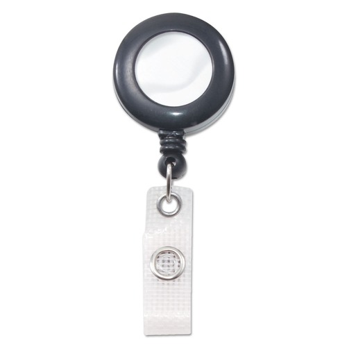 Office Jansan | Advantus 75407 24 in. Extension Deluxe Retractable ID Reel with Badge Holder - Black (12/Box) image number 0