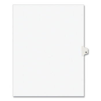 Avery 11 in. x 8.5 in. 10-Tabs, 13-Title Tabs Preprinted Legal Exhibit Side Tab Index Dividers - White (25/Pack)