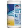 Cleaning & Janitorial Supplies | Clorox 01628 7 in. x 7.75 in. 1-Ply Bleach Free Disinfecting Cleaning Wipes - Crisp Lemon White (6/Carton) image number 2