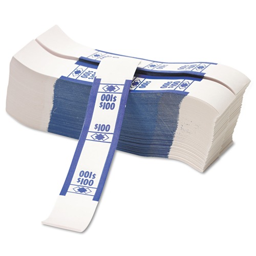 Office Jansan | PM Company 55027 Color-Coded $100 Kraft Currency Straps (1000/Pack) image number 0