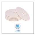 Cleaning Cloths | Boardwalk BWK4019NHE 19 in. Diameter Natural Hog Hair Burnishing Floor Pads - Tan (5/Carton) image number 5