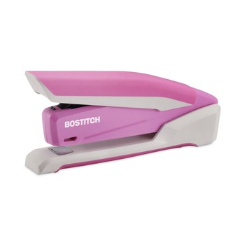 PaperPro 20-Sheet Capacity InCourage Spring-Powered Desktop Stapler with Antimicrobial Protection - Pink/Gray