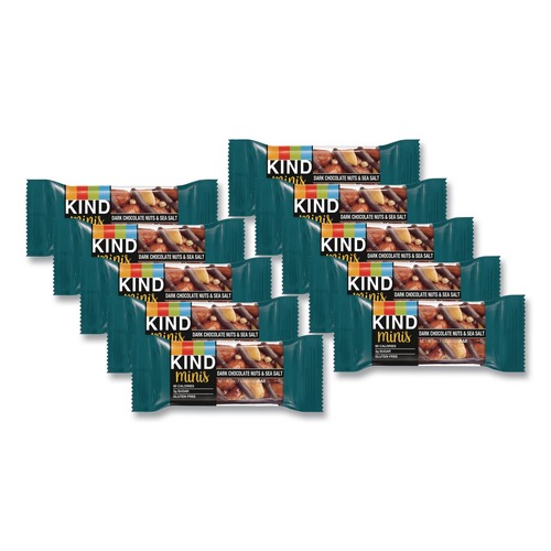 KIND 27959 0.7 oz. Minis - Dark Chocolate Nuts/Sea Salt (10/Pack)
