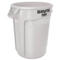Trash & Waste Bins | Rubbermaid Commercial FG261000WHT 10 gal. Vented Round Plastic Brute Container - White image number 0