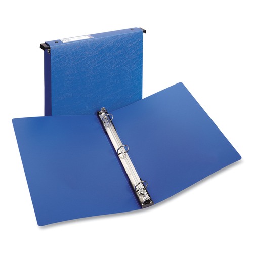 Office Jansan | Avery 14800 11 in. x 8.5 in. 3 Rings 1 in. Capacity Hanging Storage Flexible Non-View Binder with Round Rings - Blue image number 0